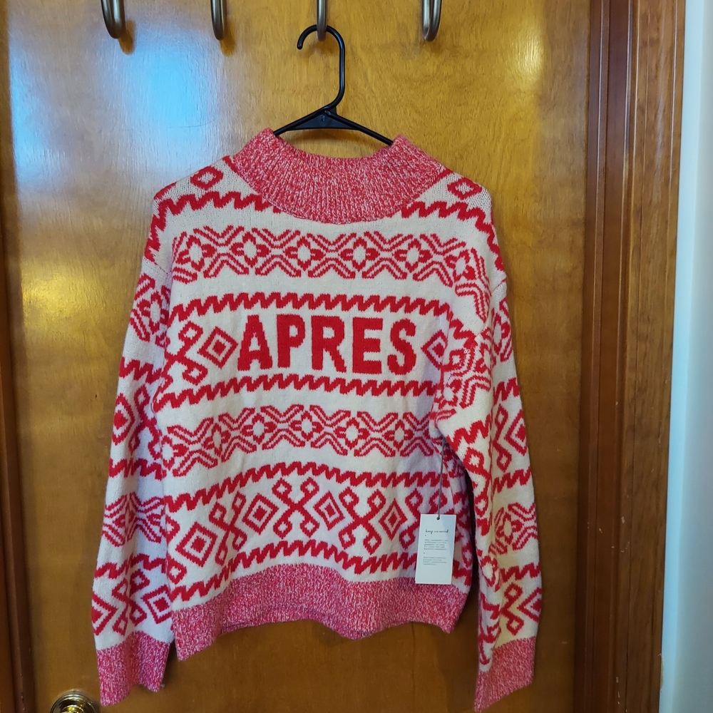 A New Day Red and White Women's Sweater